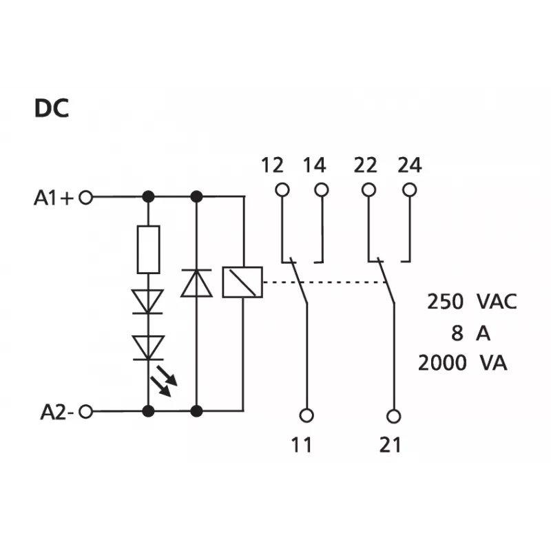 METZ CONNECT 11051025 Módulo de relé de potencia 24 V DC, 1 CO, 16 A, carril DIN, negro/naranja