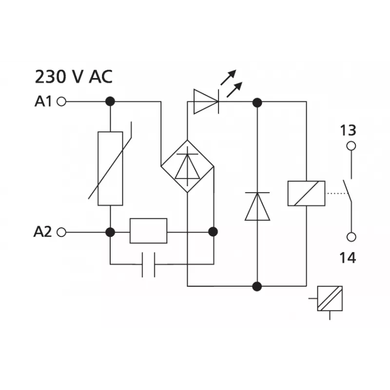 METZ CONNECT KRA-M4/1 Módulo de relé, bobina 230 V AC, 1 contacto CO, blanco 11061305