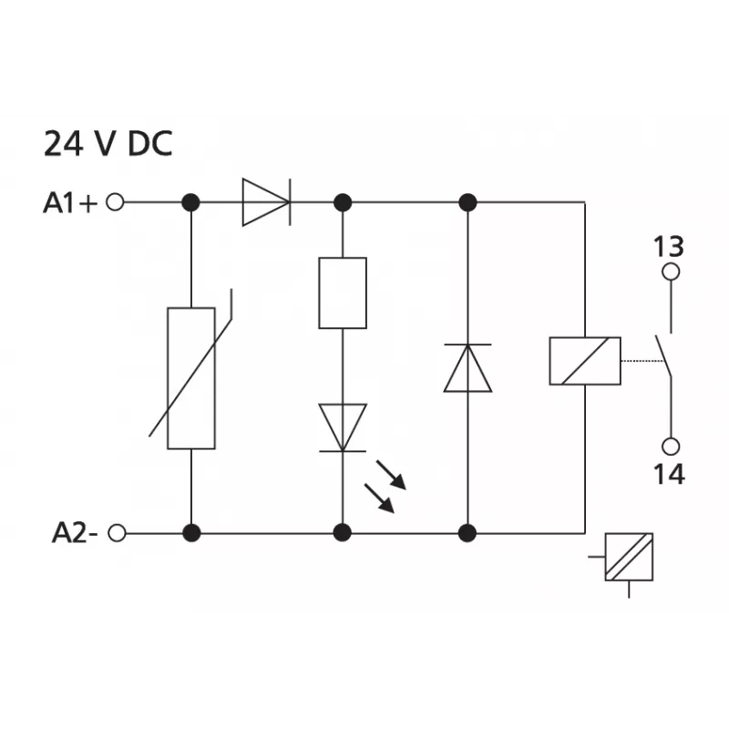 METZ CONNECT KRA-M4/1 Módulo de relé de interfaz, 4 contactos conmutadores, bobina 24 V AC, 250 V AC, blanco 11061325