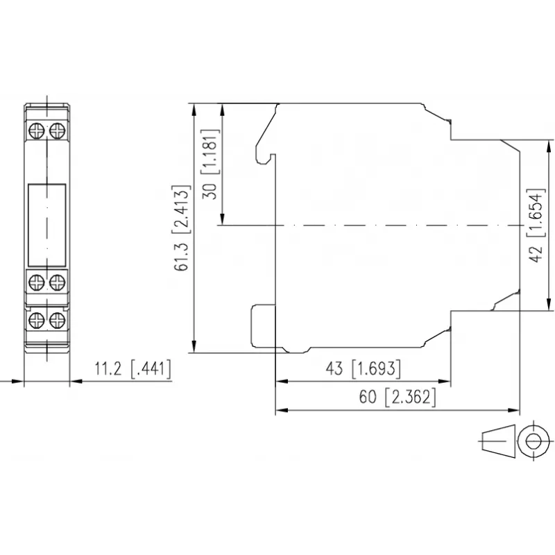 METZ CONNECT KRA-M6/21 Borne blanco para carril DIN de 2 polos 250V 8A 11061550