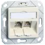 METZ CONNECT BTR E-DAT modul 8/8(8) UPk sin módulos - Caja de datos empotrable, CAT 6, blanco puro RAL 9010, 2 puertos 1309151102-E-90