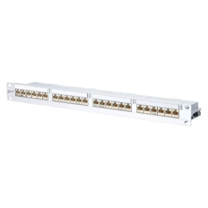 METZ CONNECT 130856-E-90 Panel de conexiones 24 puertos Cat.6A apantallado, 1U, blanco