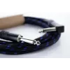Cable para instrumento Cordial 14780 3 m – jack TS de 6,3 mm a jack TS de 6,3 mm, negro/azul funda textil