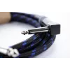 Cable para instrumento Cordial 14780 3 m – jack TS de 6,3 mm a jack TS de 6,3 mm, negro/azul funda textil