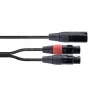 Cable adaptador en Y XLR Cordial EY 0,3 MFF - 1x XLR macho a 2x XLR hembra, 0,3 m, negro 14881