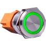 Joy-IT BUTTON22C-M-GR pulsador momentáneo, 250 V AC, 15 A, IP67, IK10, 22 mm, verde