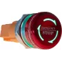 JOY-IT Button22NA-02 pulsador de parada de emergencia, con enclavamiento, montaje 22 mm, 220 V, cabeza de seta roja, collarín verde, IP67, IK10