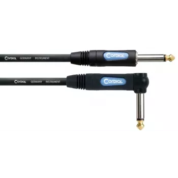 Cable de conexión mono jack 6,3 mm a jack 6,3 mm Cordial 13737, 3 m, PVC negro, cobre libre de oxígeno, apantallamiento en espiral