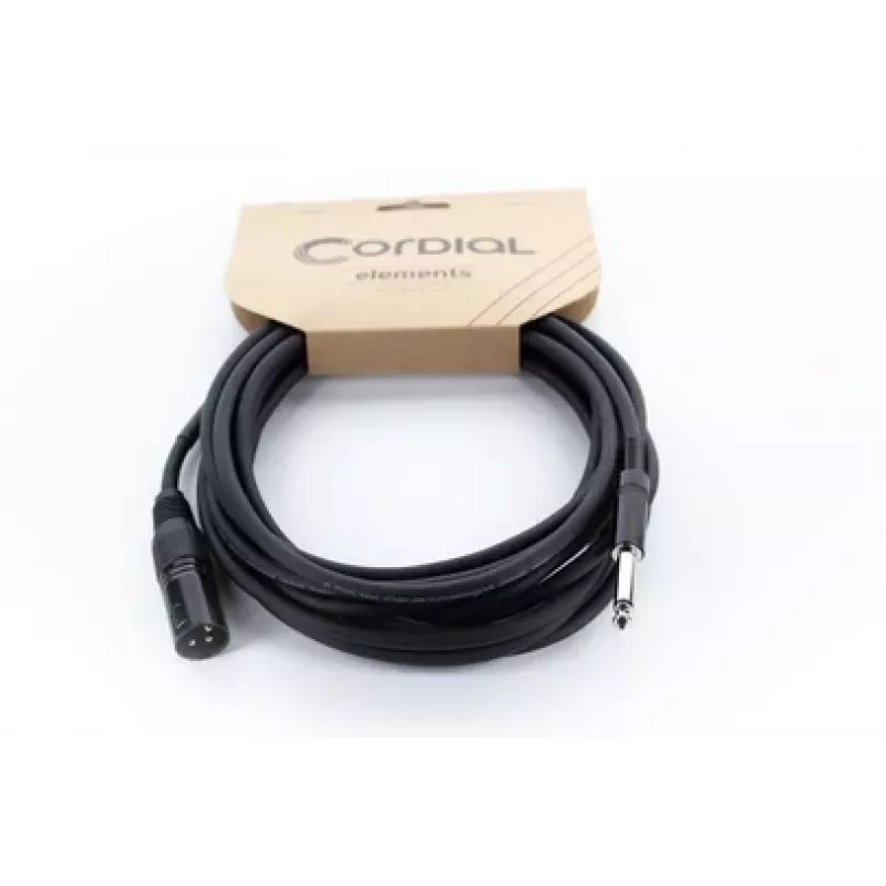 Cable de audio Cordial EM 10 MP XLR a jack mono 6,3 mm, 10 m, negro, 14754