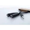 Cable adaptador en Y de audio Cordial 14882 jack estéreo 6,3 mm, 1x conector macho a 2x conector hembra, 0,3 m, PVC negro