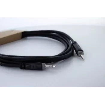 Cable de audio Cordial 14829 jack 3,5 mm, 1,5 m, negro, funda de PVC, par trenzado