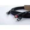 Cable adaptador en Y de audio Cordial 14855 jack estéreo de 3,5 mm a 2x RCA, 1,5 m, negro