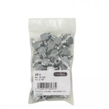 Engrasador cónico H3-90° Pressol, G 1/8, acero galvanizado, pack de 25 (16 237)