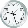 PEWETA Reloj de pared radio controlado de aluminio, 40 cm de diámetro, plata (51.017.415)