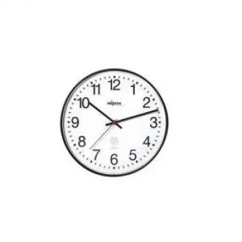 PEWETA Reloj de pared radio controlado 30 cm negro plástico mecanismo de movimiento continuo 51.130.312