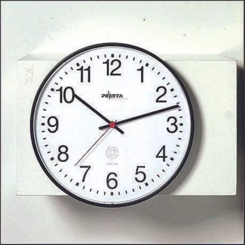 PEWETA Reloj de pared radio controlado 30 cm negro plástico mecanismo de movimiento continuo 51.130.312