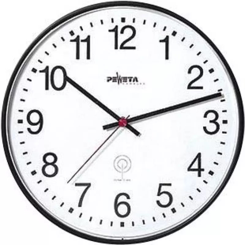 PEWETA Reloj de pared radio controlado 30 cm negro plástico mecanismo de movimiento continuo 51.130.312