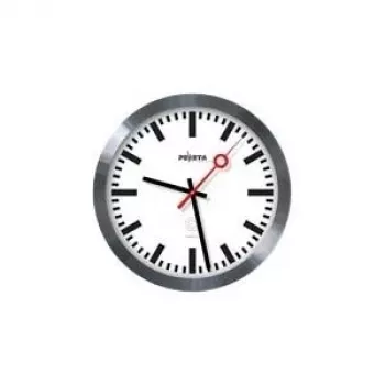 PEWETA Reloj de pared radio controlado estilo reloj de estación, 30 cm, aluminio 51.020.325