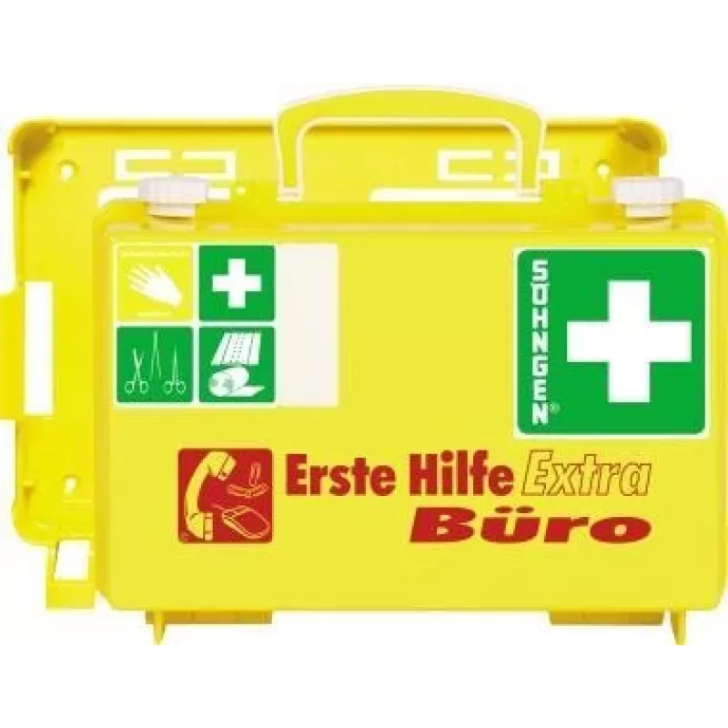 SÖHNGEN Botiquín Extra Office DIN 13157, carcasa de ABS naranja, montaje en pared, para hasta 20 personas O320126