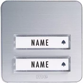 M-E MODERN-ELECTRONICS KTA-2 A/S Pulsador de timbre de superficie plateado, IP44, aluminio