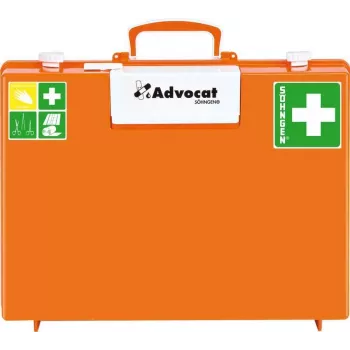 Söhngen Advocat Botiquín de primeros auxilios para obras DIN 13157, ABS naranja, 400 x 300 x 150 mm 0367001