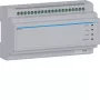 Hager RTD210X Conmutador de sistema de 2 hilos, 6 vías, para portero automático IP de Hager, carril DIN, 4 módulos, gris claro