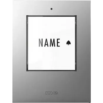 m-e modern-electronics 41302 Emisor de timbre inalámbrico con placa de identificación iluminada, blanco