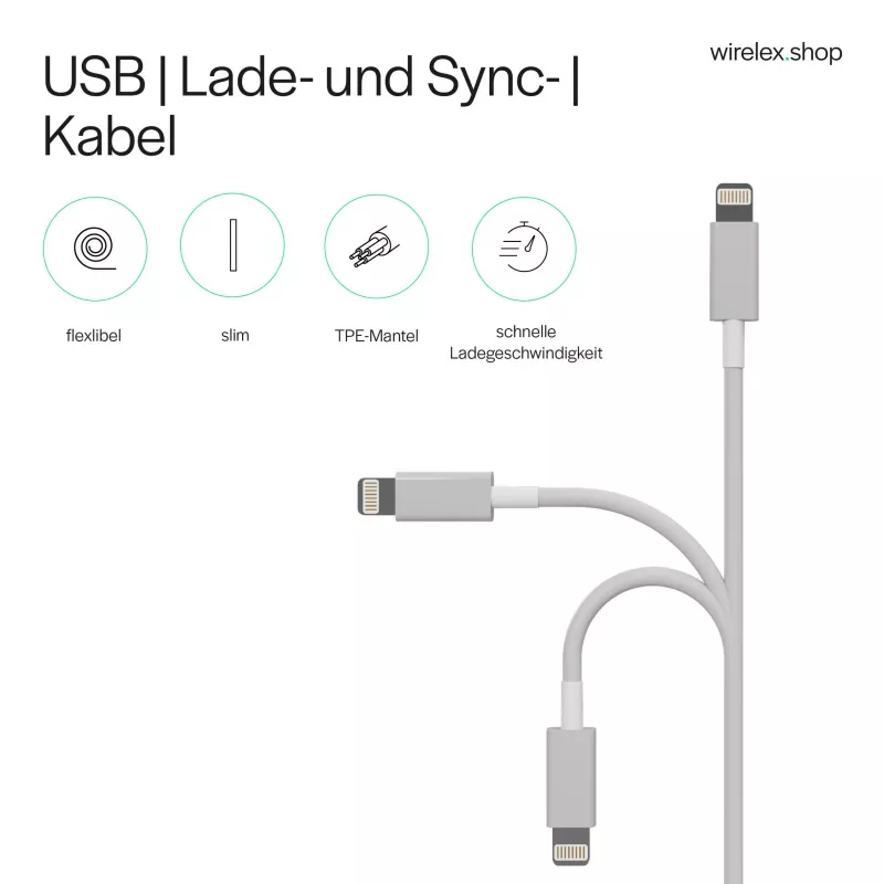 Flexline cable de carga USB-C a Lightning PD 2m blanco FL31-13053