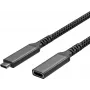 S CONN Flexline cable de extensión USB-C, conector macho USB-C a conector hembra USB-C, USB 3.2 Gen 2, 100W PD, 4K@60Hz, revestimiento textil, 1,5m, negro FL31-74006