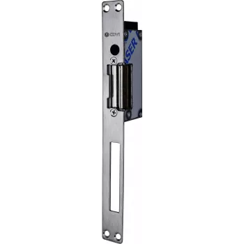 m-e modern-electronics F0513000024-B abrepuertas eléctrico con desbloqueo mecánico, Fail-Secure, 8-12V AC/DC, 3000 N fuerza de retención, montaje empotrado, gris
