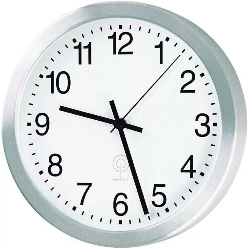 PEWETA reloj de pared radiocontrolado de aluminio 20cm plata 51.017.215