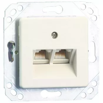Metz Connect UPk unidad de conexión universal empotrada, diseño UAE, 2xRJ45, mini borne (130064111-I)