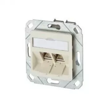 METZ CONNECT BTR E-DAT modul 8/8(8) UPk toma de datos empotrada, 2x RJ-45, CAT 6e, apantallada, blanco perla RAL 1013 1309121101-E