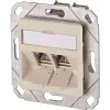 METZ CONNECT BTR E-DAT modul 8/8(8) UPk toma de datos empotrada, 2x RJ-45, CAT 6e, apantallada, blanco perla RAL 1013 1309121101-E