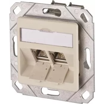 METZ CONNECT BTR E-DAT modul 8/8(8) UPk toma de datos empotrada, 2x RJ-45, CAT 6e, apantallada, blanco perla RAL 1013 1309121101-E