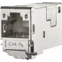 METZ CONNECT 130910-I módulo keystone RJ45 Cat.6A apantallado, IDC sin herramientas, entrada de cable a 90°, 10G, 500MHz, zamak, plata 130910-I-90