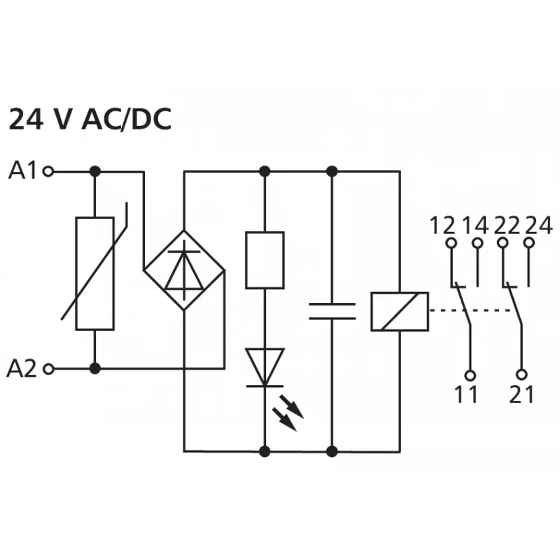 METZ CONNECT 11061913 módulo de relé de interfaz, bobina 24 V AC, 1 conmutador, 6 A, blanco