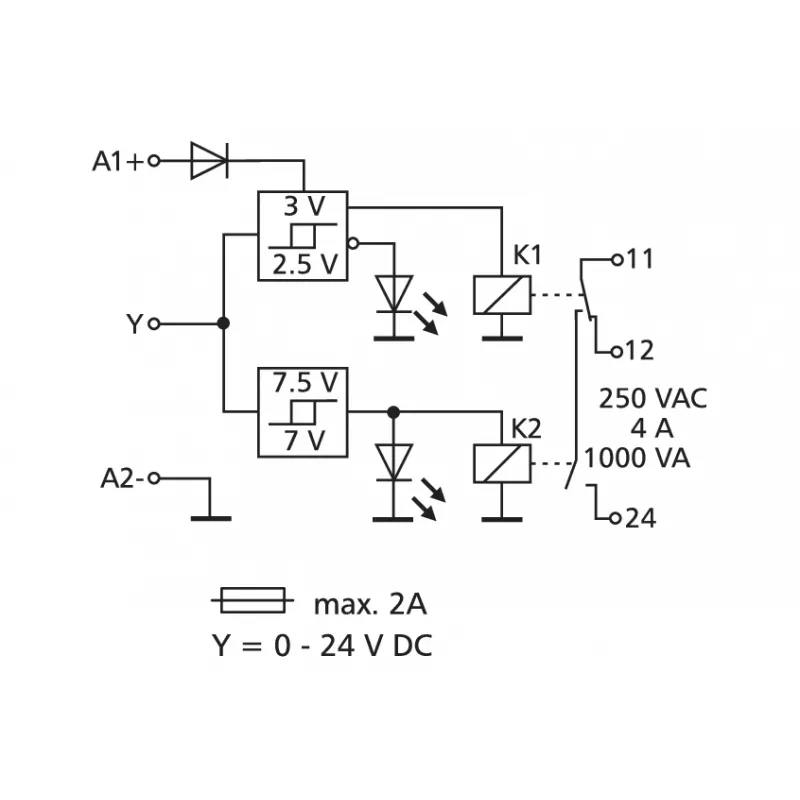 METZ CONNECT KRS-E08 3 módulo de relé de interfaz 24 V AC/DC, 1 conmutador, 8 A, carril DIN 110673