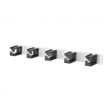 METZ CONNECT BTR panel de gestión de cables 1U para rack, 5 anillas, negro 130894-01-03-E