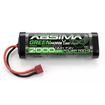 Absima Greenhorn pack de batería NiMH 7,2V 2000mAh T-Plug softcase para modelos RC