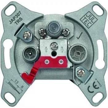 Jultec JAP307TRS toma de antena individual programable con atenuación de derivación de 7 dB para TV, radio y SAT