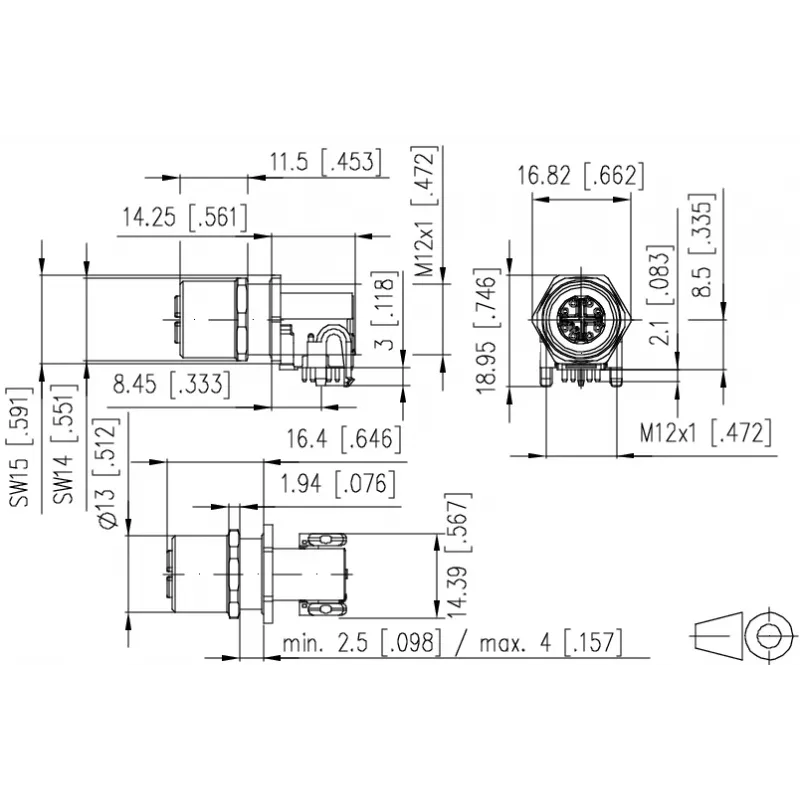 METZ MMT471A315-0004 Conector hembra PCB, 8 polos, paso 2,54 mm, THT, recto