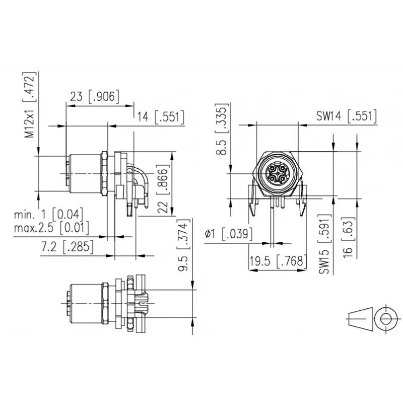 METZ MMT471A115 conector hembra de PCB, 4 polos, paso 3,5 mm, verde