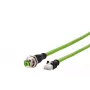 METZ CONNECT 142M4D25050 cable de red industrial Ethernet M12, CAT 5e S/UTP, 5 m, funda PUR verde, resistente a ácidos/ozono/UV, apto para cadenas portacables