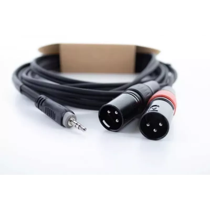 Cordial EY 1.5 WMM cable adaptador en Y XLR - 3,5 mm TRS a 2x conector macho XLR, 1,5 m 14871