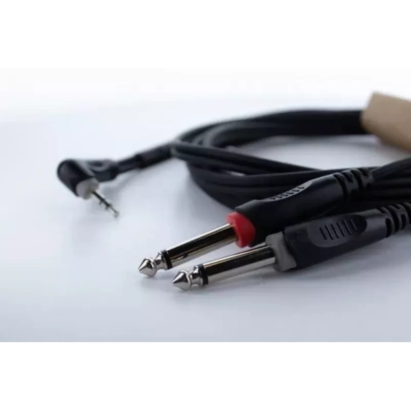 Cordial 14869 cable adaptador en Y de audio 3,5mm jack estéreo a 2x 6,3mm jack mono 5m negro