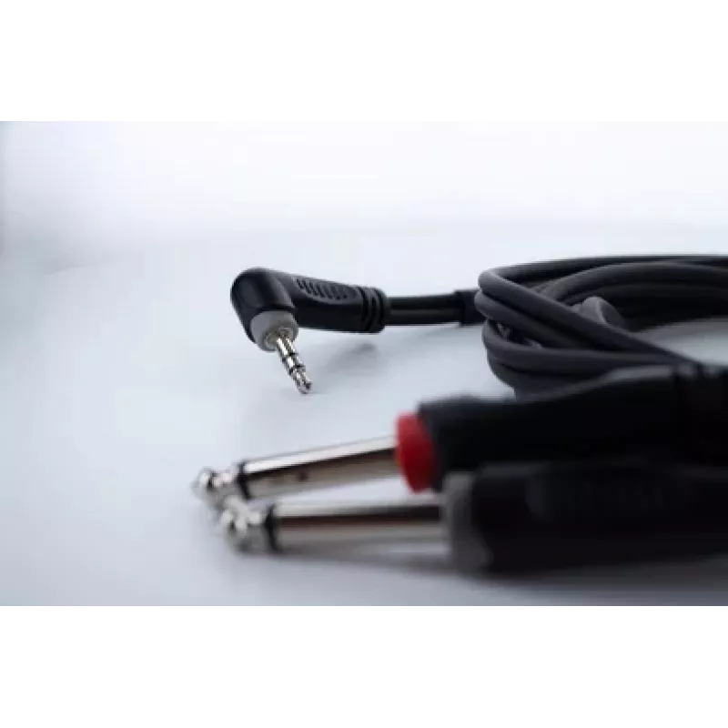 Cordial 14869 cable adaptador en Y de audio 3,5mm jack estéreo a 2x 6,3mm jack mono 5m negro