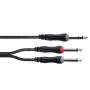 Cordial 14876 cable adaptador en Y de audio 6,3 mm jack estéreo a 2x 6,3 mm jack mono 1 m negro