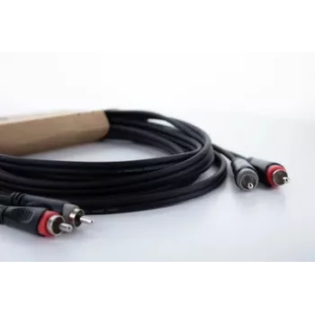 Cordial 14834 cable de audio RCA 2x conector macho RCA a 2x conector macho RCA 0,5m negro PVC gemelo