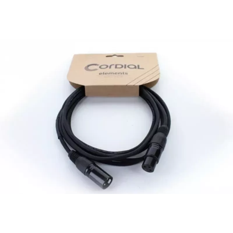 Cordial ED 0.5 FM cable de conexión XLR [1x XLR hembra 3 polos - 1x XLR macho 3 polos] 0,50 m negro (14898)